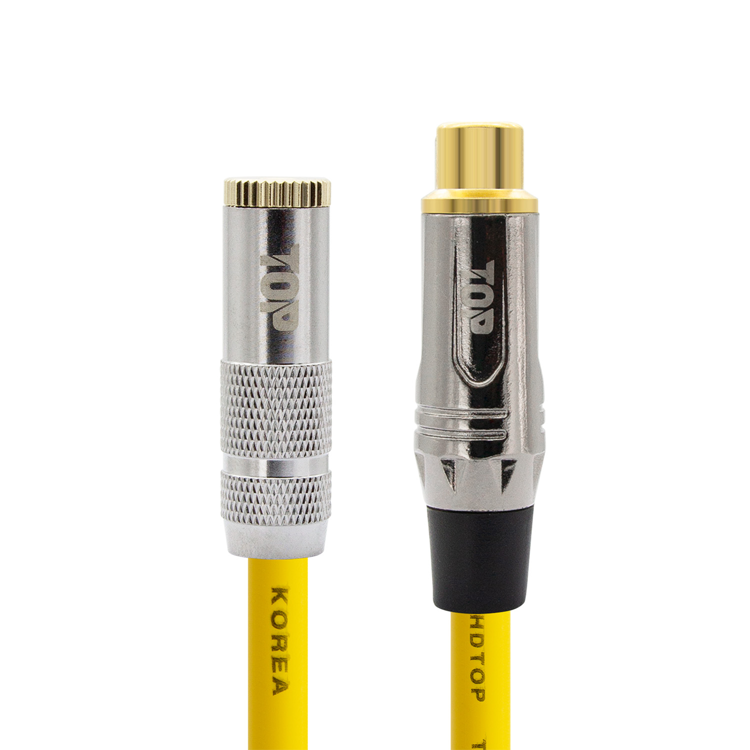 탑라인에이치디 HDTOP 메탈 3.5스테레오 암 to RCA 암 케이블 옐로우 (50m, HT-TP4979)_이미지