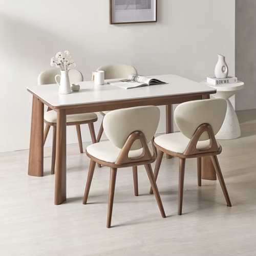 데코라인 모레나 세라믹 원목 식탁 1400 (의자4개)_이미지