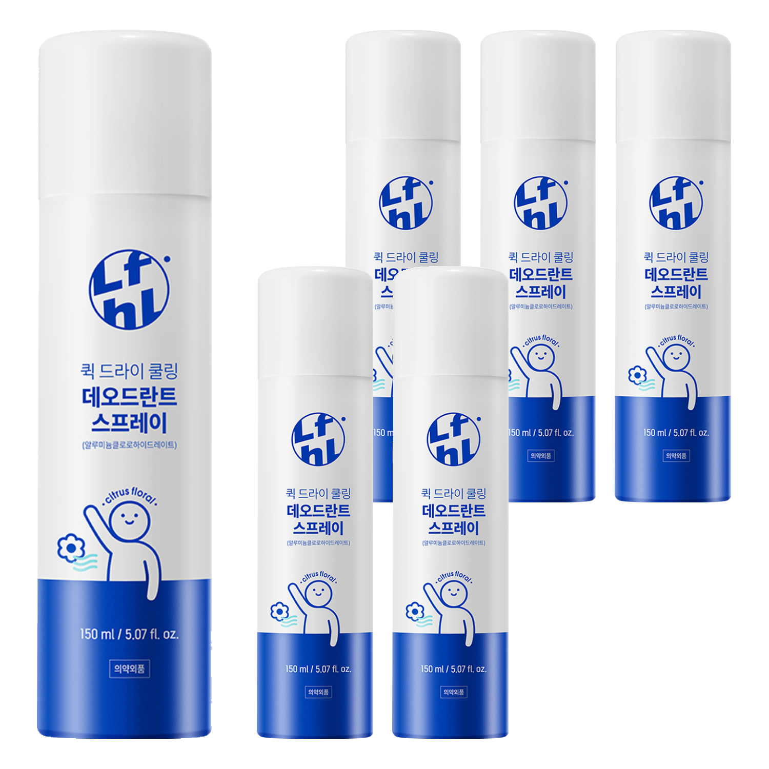 라이프홀릭 퀵드라이 쿨링 데오드란트 스프레이 150ml (6개)_이미지