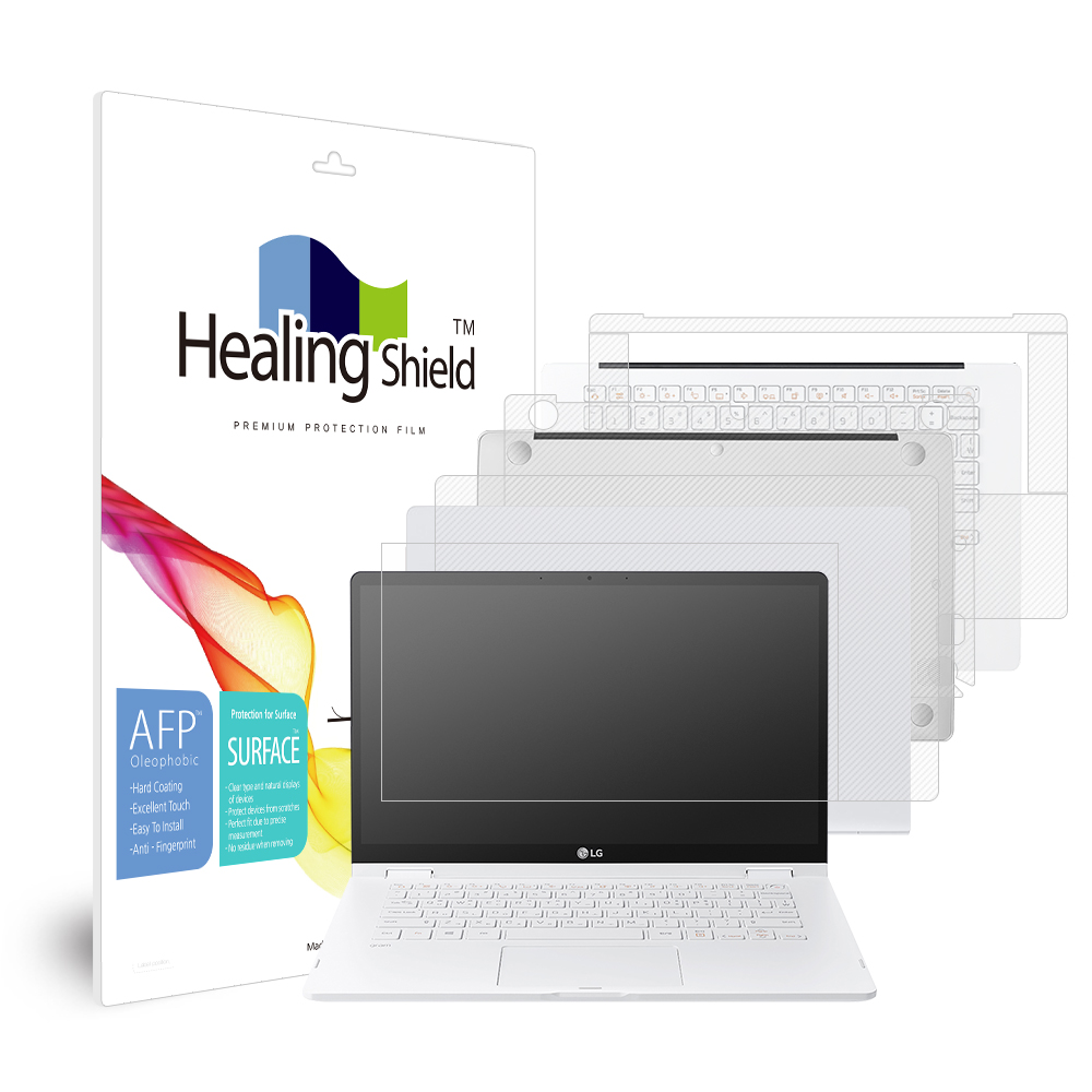 폰트리 힐링쉴드 LG전자 2020 그램14 14Z90N 14ZD90N 올레포빅 고광택 (액정보호필름 + 외부보호필름 3종 세트)_이미지