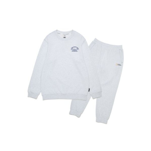 내셔널지오그래픽 키즈 맨투맨 세트 화이트 멜란지 WB827790