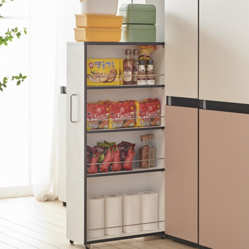 데코앤비  니키아E0 키큰 슬라이드 틈새 주방수납장 1200