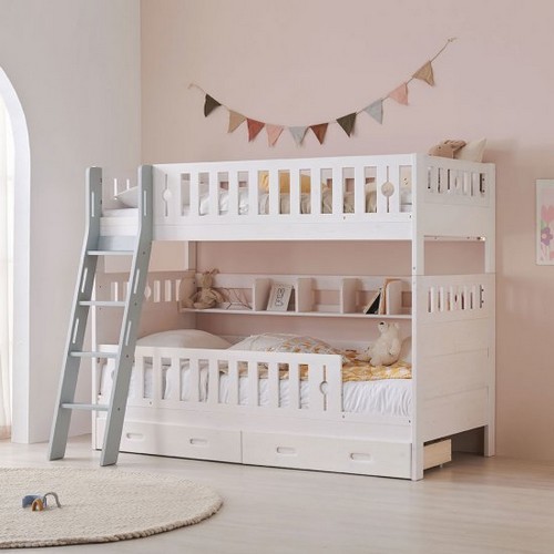 상일리베가구 루이즈 원목 서랍 2층침대 S (매트별도)_이미지