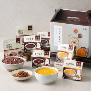 본죽 가정식 선물세트 통단팥죽 3팩 + 단호박죽 3팩 + 쇠고기 장조림 2팩 냉장 1세트
