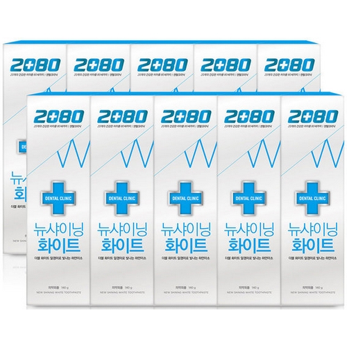 2080 ㅤ덴탈클리닉 뉴 샤이닝 화이트 치약 140g (20개)_이미지