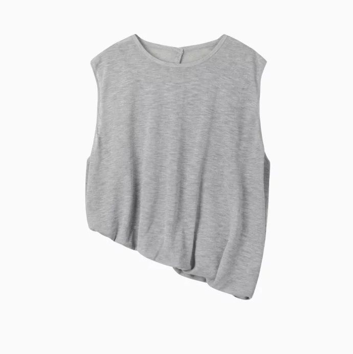 SISLEY 백슬릿 언발 슬리브리스 니트 SAKP41631_이미지
