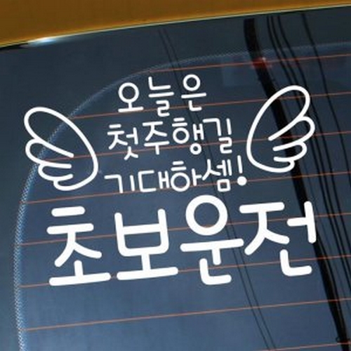 뭉키월드 타이포 오늘은 첫주행길 기대하셈 스티커 LSC-525 (화이트)_이미지