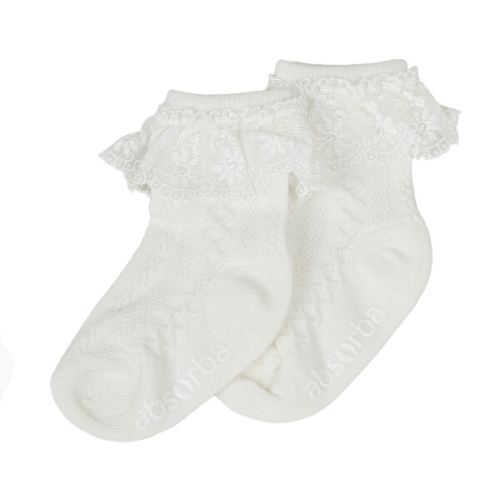 압소바 임신 출산선물 아기양말 블룸 레이스 단말 A1B32013_이미지