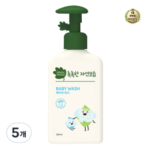 유한킴벌리 그린핑거 촉촉한 자연보습 베이비 워시 320ml (10개)