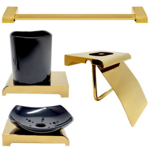 우리수도 욕실 액세서리 4품 세트 골드 SW850