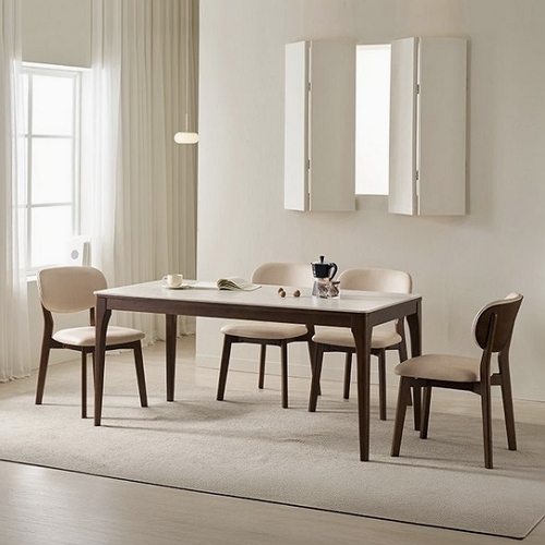 삼익가구 시에나 와이드 포세린 통세라믹 원목 식탁 1600 (의자4개)_이미지