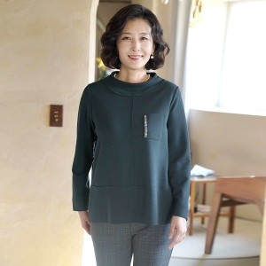 쉬즈마담 T57058 모코 큐빅포켓 스판블라우스 엄마옷 마담의류_이미지