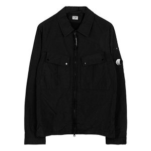 CP컴퍼니 블랙 가먼트다잉 렌즈 오버 셔츠 자켓 15CMOS071A 005991G_이미지