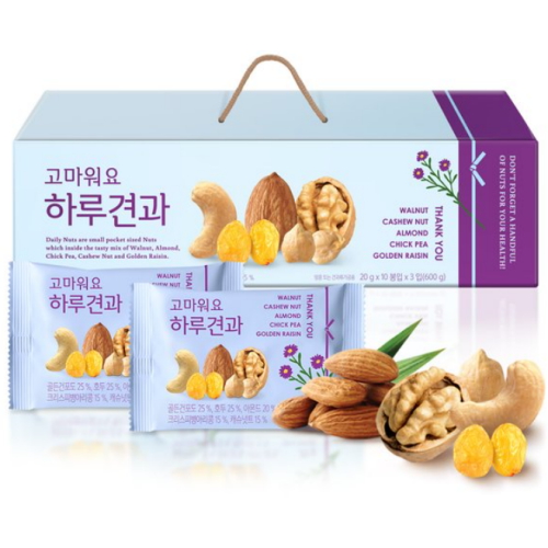 썬넛트 고마워요 하루견과 선물세트 20g 30개입 (2개)_이미지