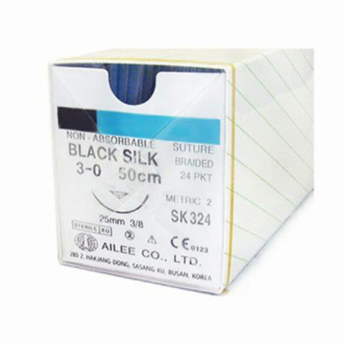 아이리 블랙실크 3/0  SK324  수술용실/봉합사_이미지