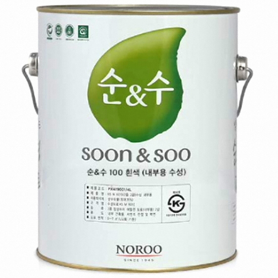 노루페인트 순앤수 100 수성 내부 페인트 (4L)