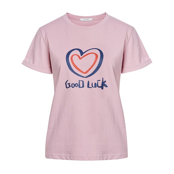 여성 데일리 하트 라운드 티셔츠 GP6N0TS601