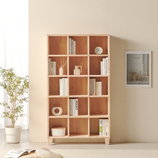 동서가구 마르디 오픈형 삼나무 원목 5단 책장 1000