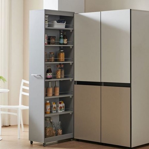 스코나 트리튼 슬라이딩 냉장고 틈새 주방 수납장 300