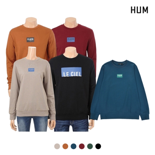 HUM 유니 CVC 3단쭈리 아트웍 맨투맨 H173H052A_이미지