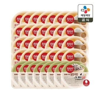 CJ제일제당 <b>햇반</b> 윤기가득 쌀밥 210g 28개 + 찰잡곡밥 210g 8개