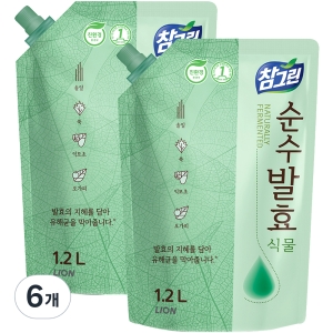 라이온코리아 참그린 순수발효 식물 리필 1.2L (6개)