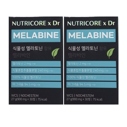 뉴트리코어 식물성 멜라토닌 함유 멜라바인 900mg 30정 (2개)