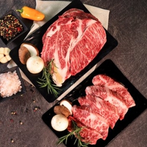 우리한우 1등급 한우 꽃등심 300g+갈비살 300g