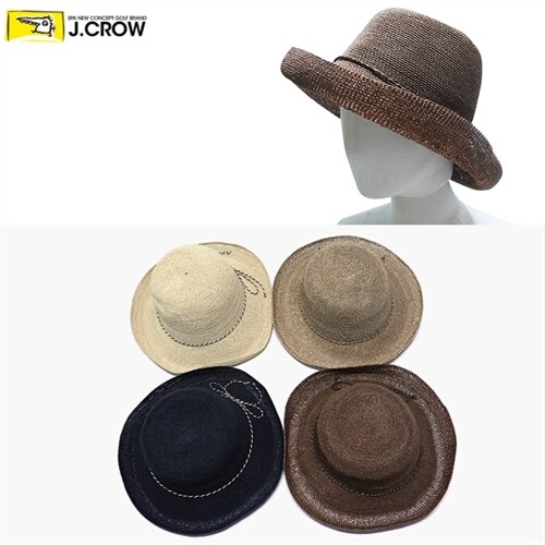 제이크로우  우아한 끈리본 여성 밀집 챙모자  JCCS-CSC1020