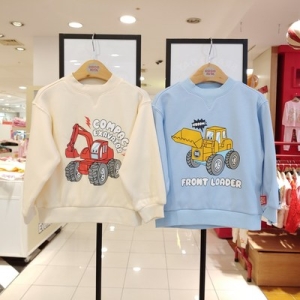 코코리따 D멀티샵포크레인 중장비 그래픽 융기모 스웻셔츠 CEMA24TE2 라이트 블루 100