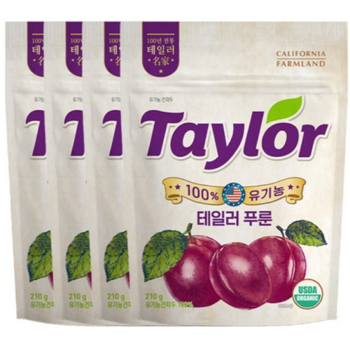 테일러팜스 테일러 유기농 푸룬 210g (4개)