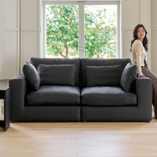 휴도 구름의 동백 모듈형 가죽 소파 3인용 (스툴별도)_이미지