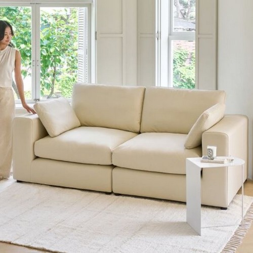 휴도 구름의 동백 모듈형 가죽 소파 3인용 (스툴별도)_이미지