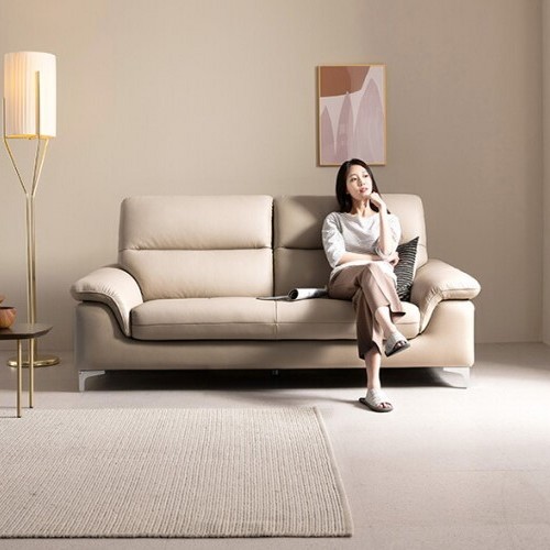 자코모 쿠시 플러스 천연가죽 소파 3인용 (스툴별도)