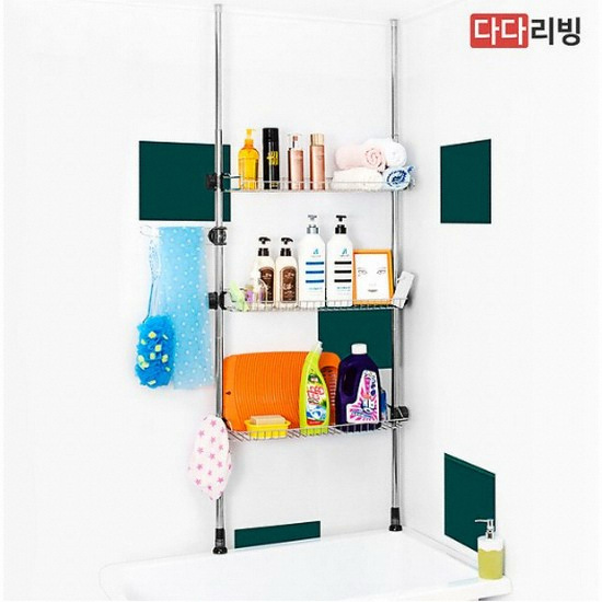기둥식 욕조위 선반 600 3단 /화장실 베란다 욕실