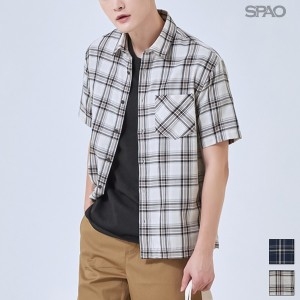 썸머 체크 반팔 셔츠_SPYCA26C43-T