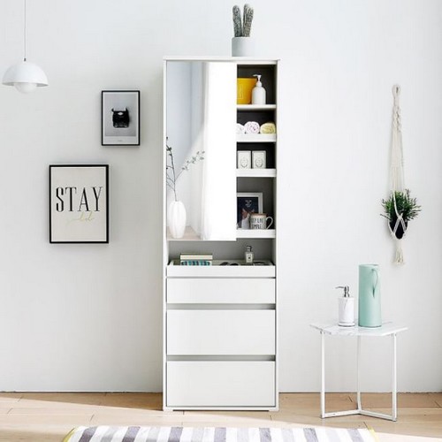 원스홈 클로이 전신거울 서랍형 화장대 600_이미지