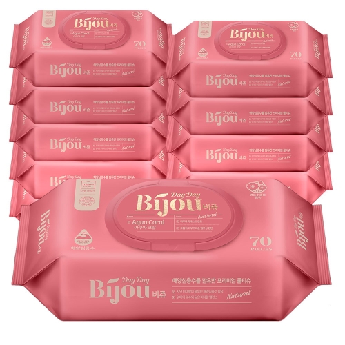 데이데이비쥬 아쿠아 코랄 물티슈 캡형 70매 (10팩)