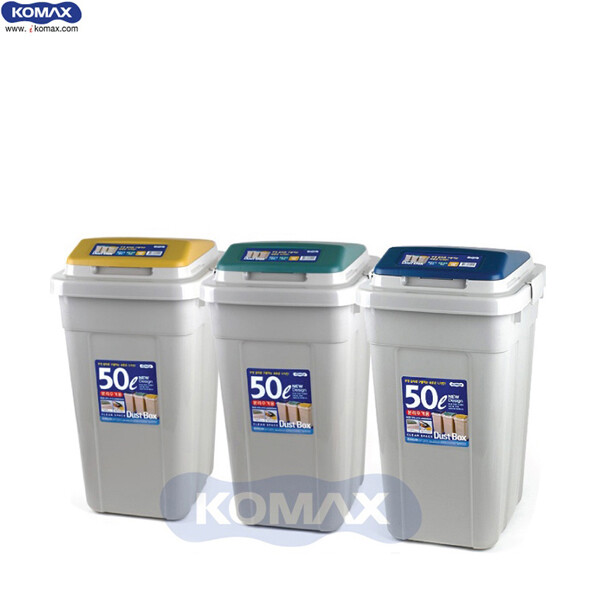 코멕스 크린스페이스 휴지통 세트 (연회색) 50L (3개)_이미지