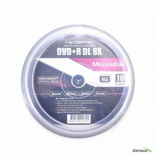 Millennium DVD+R DL 8.5GB 8x 케익 (10장)_이미지