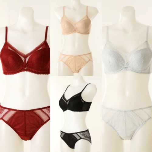 비너스 A컵B컵 VBR9001+VPT9001S 25AW 광고 보정 메모리 몰드컵 브래지어+레이스 팬티_이미지