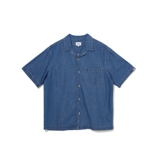 데일리룩 마크엠 자켓 긴팔 맨투맨 아웃터 MARKM 워싱 데님 오픈 칼라 셔츠 MIBAC5501_이미지