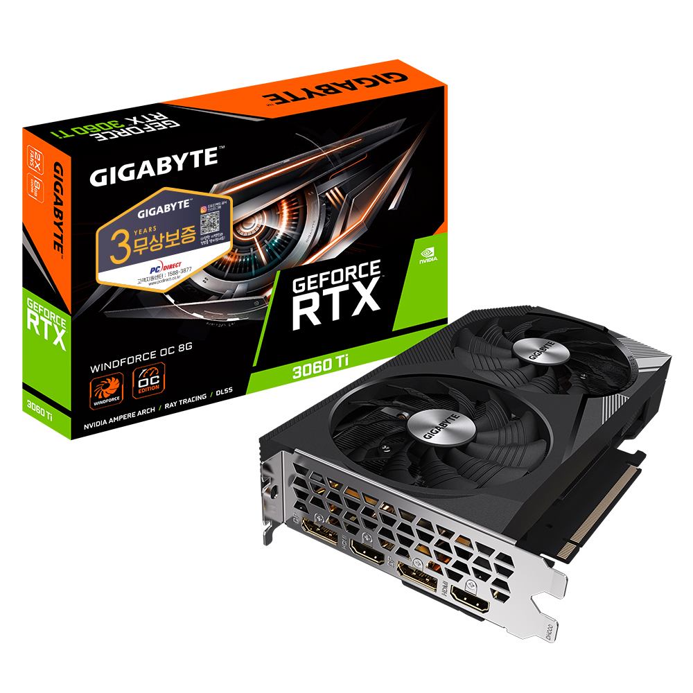 GIGABYTE ������ RTX 3060 Ti WINDFORCE OC D6 8GB �Ǿ���Ʈ