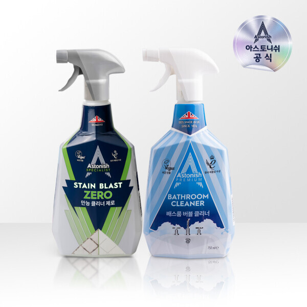 아스토니쉬 만능클리너 제로 750ml + 배스룸 클리너 750ml (1세트)_이미지