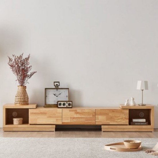 이노센트  안토 고무나무 원목 확장형 거실장 2400