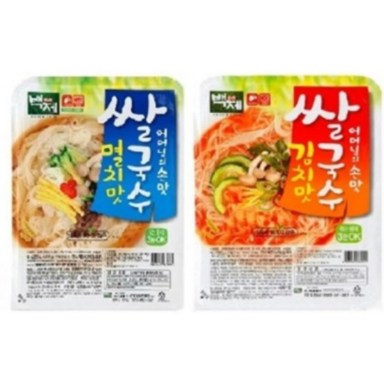 백제 쌀국수 김치맛 92g+멸치맛 92g (15개)_이미지