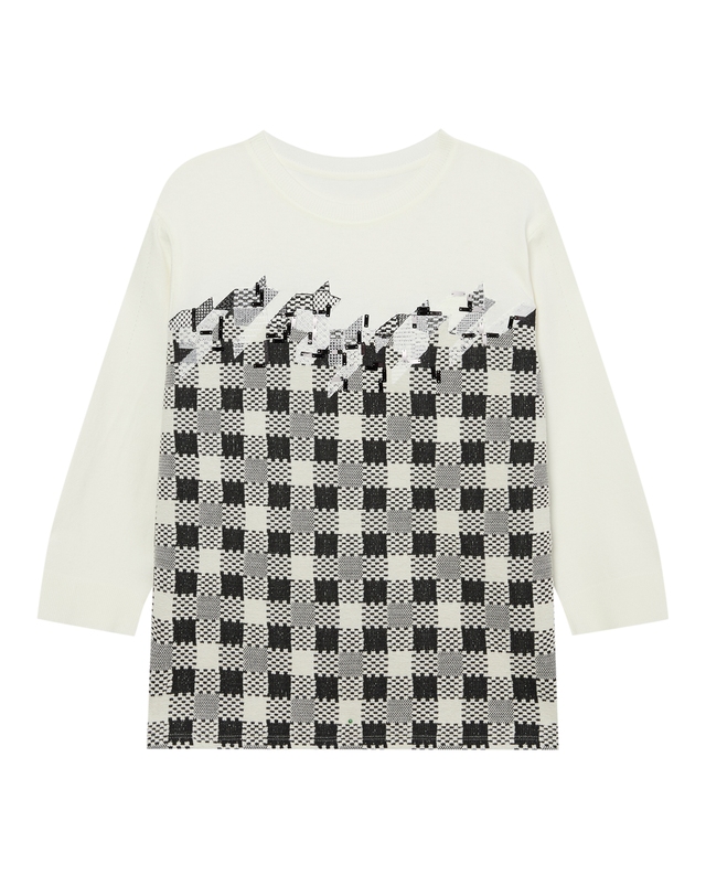 면혼방 7부소매티셔츠 DLTS4D803BK