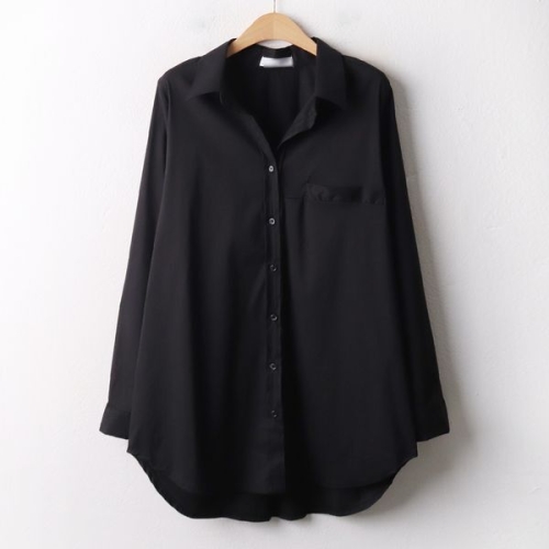 아이우먼 스판면포켓롱남방 IRA383M602 빅사이즈