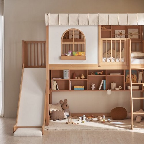 꿈꾸는요셉 요셉SG 하우스 미끄럼틀 사다리 로우 루프탑 벙커침대 SS (매트별도)_이미지