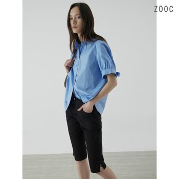 ZOOC 리본 슬리브 솔리드 셔츠 SOLID BL_Z262PSC208